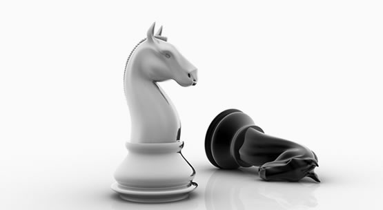 Chess pieces depicting brand strategy